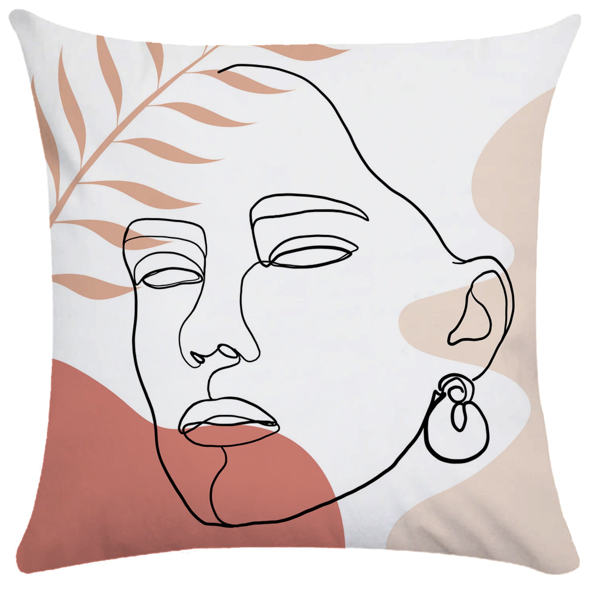 HKM-749843 Super Soft Plush Pillowcases with Abstract Plant Design in Various Sizes