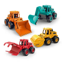 HKM-749971 Mini Construction Truck Toy Set - 4 Pcs Friction-Powered Vehicles for Kids