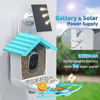 HKM-750099 Smart Bird Feeder with AI Bird Identification and Solar-Powered 2K Video Recording