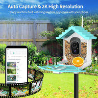 HKM-750099 Smart Bird Feeder with AI Bird Identification and Solar-Powered 2K Video Recording