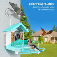 HKM-750099 Smart Bird Feeder with AI Bird Identification and Solar-Powered 2K Video Recording