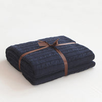 HKM-750163 Cotton Knitted Small Twist Blanket for Spring and Summer - 110x180cm and 180x200cm Options