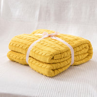 HKM-750163 Cotton Knitted Small Twist Blanket for Spring and Summer - 110x180cm and 180x200cm Options