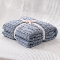 HKM-750163 Cotton Knitted Small Twist Blanket for Spring and Summer - 110x180cm and 180x200cm Options