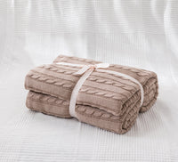 HKM-750163 Cotton Knitted Small Twist Blanket for Spring and Summer - 110x180cm and 180x200cm Options