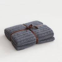 HKM-750163 Cotton Knitted Small Twist Blanket for Spring and Summer - 110x180cm and 180x200cm Options