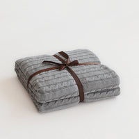 HKM-750163 Cotton Knitted Small Twist Blanket for Spring and Summer - 110x180cm and 180x200cm Options