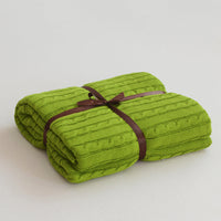 HKM-750163 Cotton Knitted Small Twist Blanket for Spring and Summer - 110x180cm and 180x200cm Options