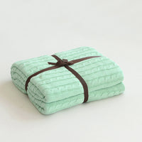 HKM-750163 Cotton Knitted Small Twist Blanket for Spring and Summer - 110x180cm and 180x200cm Options