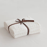 HKM-750163 Cotton Knitted Small Twist Blanket for Spring and Summer - 110x180cm and 180x200cm Options