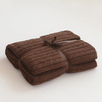HKM-750163 Cotton Knitted Small Twist Blanket for Spring and Summer - 110x180cm and 180x200cm Options