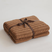 HKM-750163 Cotton Knitted Small Twist Blanket for Spring and Summer - 110x180cm and 180x200cm Options