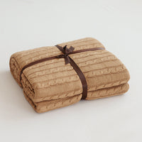 HKM-750163 Cotton Knitted Small Twist Blanket for Spring and Summer - 110x180cm and 180x200cm Options