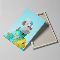 HKM-750163 Yacht Club Monkey Canvas Art for Home Decor - Frameless Spray Painting, Rectangle Shape