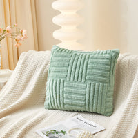 HKM-750227 Modern Velvet Striped Pillow Cover – Comfortable Cushion in White, Brown, Gray, Pink, or Green – 45x45cm