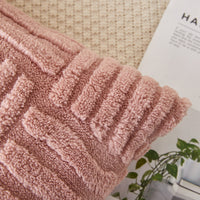 HKM-750227 Modern Velvet Striped Pillow Cover – Comfortable Cushion in White, Brown, Gray, Pink, or Green – 45x45cm
