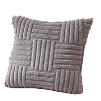 HKM-750227 Modern Velvet Striped Pillow Cover – Comfortable Cushion in White, Brown, Gray, Pink, or Green – 45x45cm
