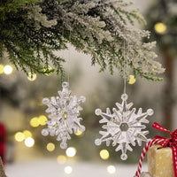 HKM-750291 6-Piece Transparent Acrylic Snowflake Pendant Ornaments for Christmas Decor