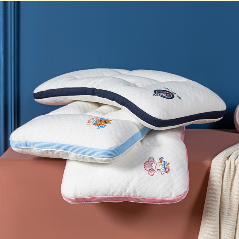 HKM-750483 Cotton Oblong Pillow Core for Kids - Soft Polyester Filler, 50x30 cm, Stylish Decor in Car White and Small Rocket