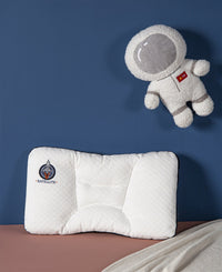 HKM-750483 Cotton Oblong Pillow Core for Kids - Soft Polyester Filler, 50x30 cm, Stylish Decor in Car White and Small Rocket