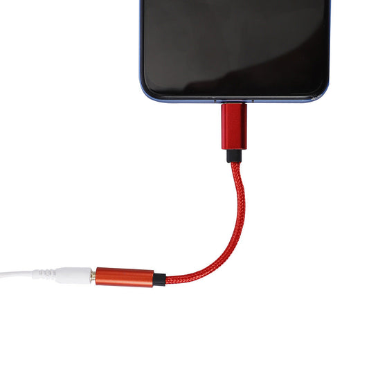 HKM-750547 Type-C to 3.5mm Headphone Adapter Cable - Nylon, Metal Design, Compatible with Most Earphones, 12cm Length, Various Colors