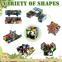 HKM-750739 2-in-1 Shape Shifting Infinity Magic Cube Stress Relief Puzzle Toy for All Ages