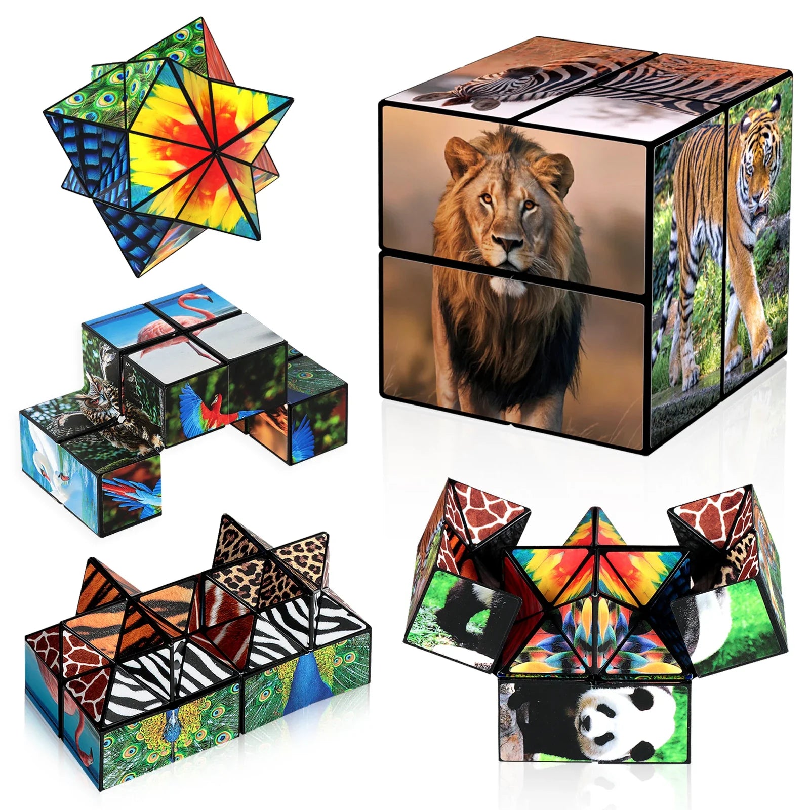 HKM-750739 2-in-1 Shape Shifting Infinity Magic Cube Stress Relief Puzzle Toy for All Ages