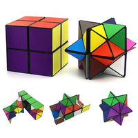 HKM-750739 2-in-1 Shape Shifting Infinity Magic Cube Stress Relief Puzzle Toy for All Ages