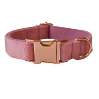 HKM-750867 Double Layer Microfiber Rose Gold Buckle Pet Supplies Foreign Trade Pet Supplies Collar