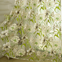 HKM-750867 Sheer White Striped Polyester Translucent Curtain for Bedroom Decor