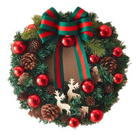 HKM-750931 Handmade 40cm Deer Christmas Garland Decoration with Free Hook