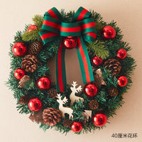 HKM-750931 Handmade 40cm Deer Christmas Garland Decoration with Free Hook