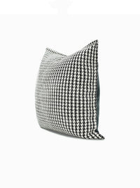 HKM-750995 Black and White Houndstooth Cotton Linen Cushion Pillow Available in Multiple Sizes