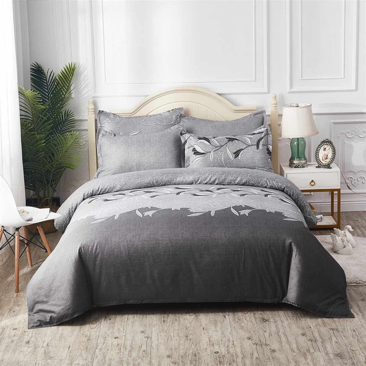 HKM-750995 Embroidered Three-Piece Quilt Cover Set in Multiple Sizes