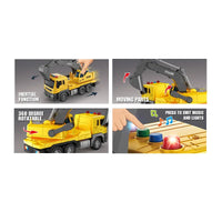 HKM-751123 1:16 Scale Mini Construction Truck Set with Lights and Music for Kids - Excavator and Transport Vehicle