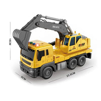 HKM-751123 1:16 Scale Mini Construction Truck Set with Lights and Music for Kids - Excavator and Transport Vehicle
