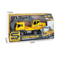 HKM-751123 1:16 Scale Mini Construction Truck Set with Lights and Music for Kids - Excavator and Transport Vehicle