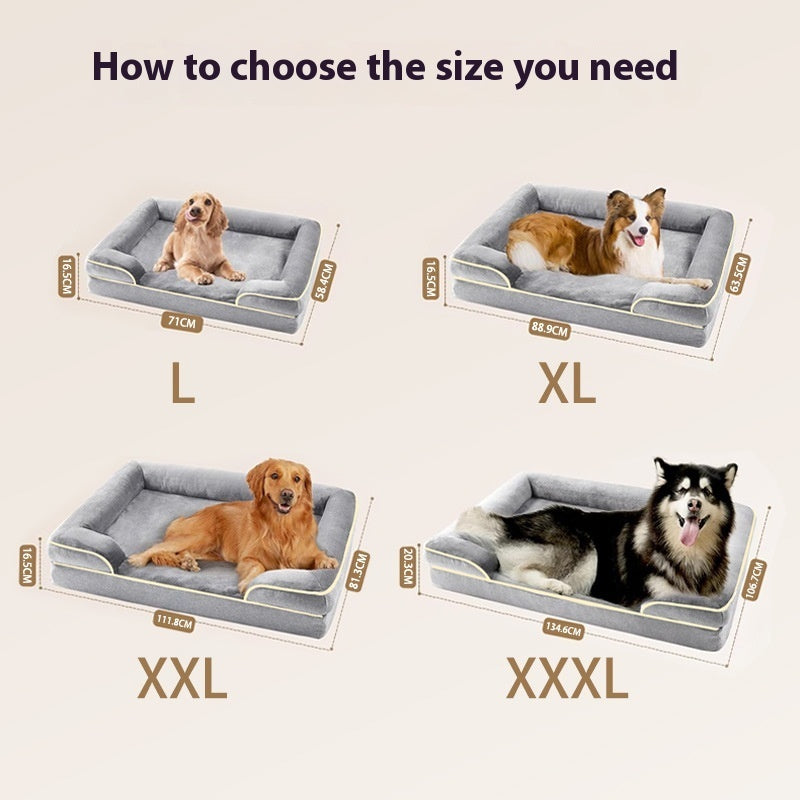 HKM-751443 Removable and Washable Medium to Large Pet Sofa Bed in Gray and Khaki
