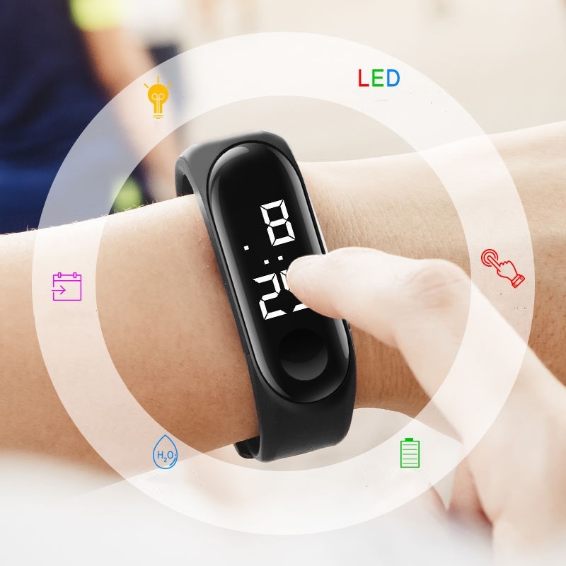 HKM-751827 Waterproof Touch Electronic LED Watch for Couples with World Time and Calendar Function