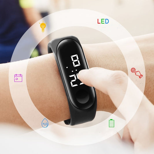 HKM-751827 Waterproof Touch Electronic LED Watch for Couples with World Time and Calendar Function
