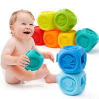 HKM-751891 Soft Silicone Rubber Sensory Stacking Blocks for Babies - Grasping and Squeezing Toys Set