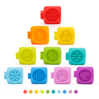 HKM-751891 Soft Silicone Rubber Sensory Stacking Blocks for Babies - Grasping and Squeezing Toys Set