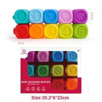 HKM-751891 Soft Silicone Rubber Sensory Stacking Blocks for Babies - Grasping and Squeezing Toys Set