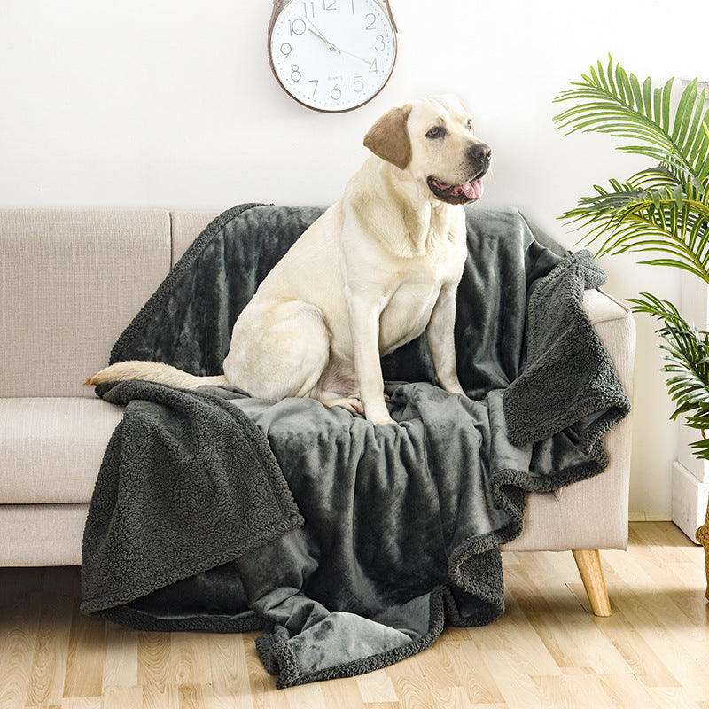 HKM-751955 Waterproof Flannel Cotton Sherpa Pet Blanket for Dogs in Multiple Sizes