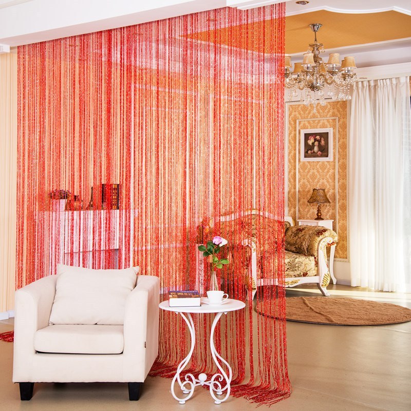 HKM-752019 Japanese and Korean Style Door Curtain with Silver Thread - Various Colors Available