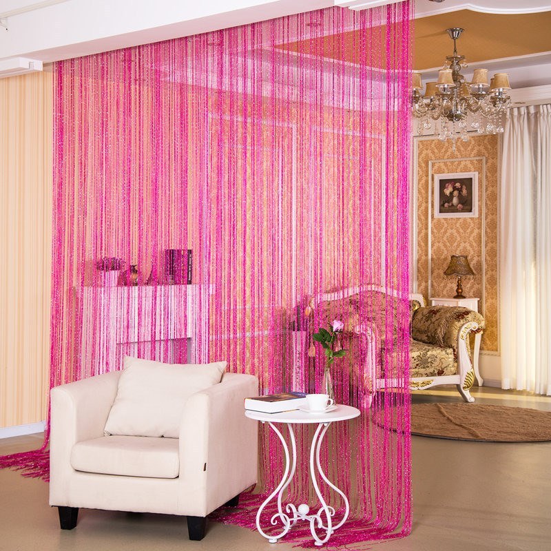 HKM-752019 Japanese and Korean Style Door Curtain with Silver Thread - Various Colors Available