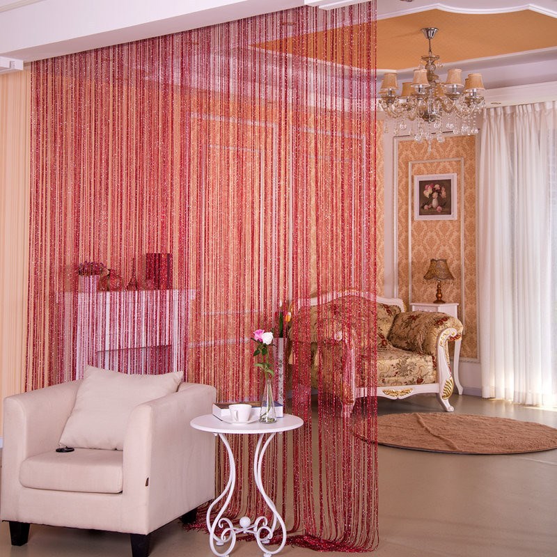 HKM-752019 Japanese and Korean Style Door Curtain with Silver Thread - Various Colors Available