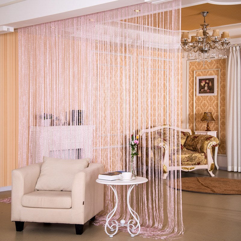HKM-752019 Japanese and Korean Style Door Curtain with Silver Thread - Various Colors Available