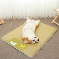 HKM-752083 Upgraded Yellow Rattan Woven Cooling Dog Mat - Available in Four Sizes