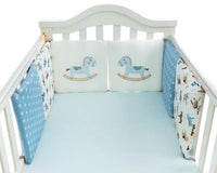 HKM-752147 Cotton Baby Bed Bumper Set - 6 Soft Filling Pieces for Crib Protection